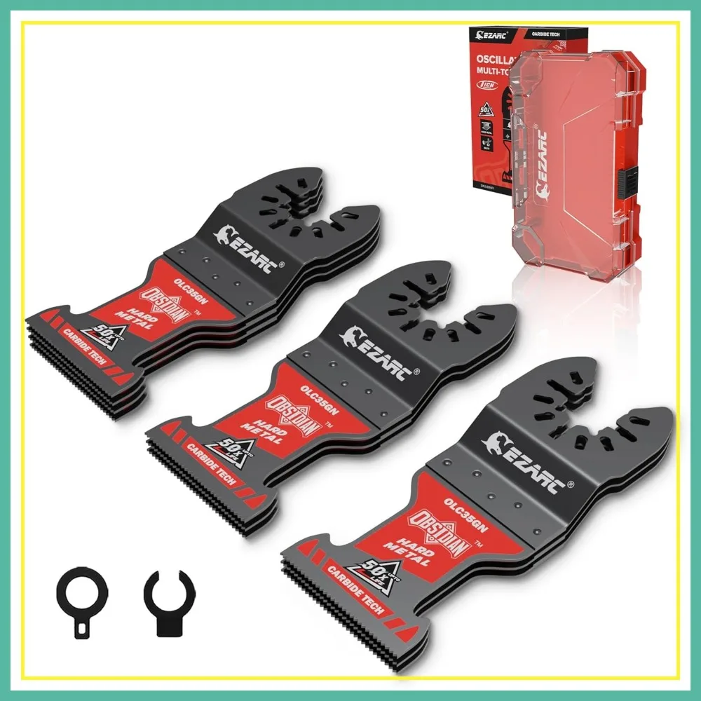 

10-Pack Carbide Oscillating Tool Blades, Quick Release for Hard Metal, Nails, Bolts