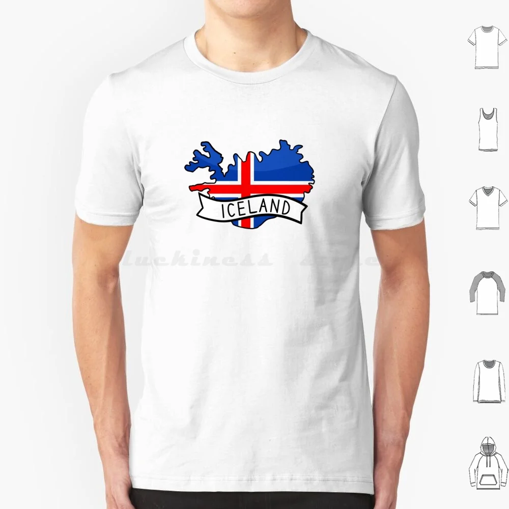 Iceland Flag Map Sticker T Shirt Cotton Men Women DIY Print Iceland Iceland Flag Iceland Map Iceland Flag Map E Europe Europe