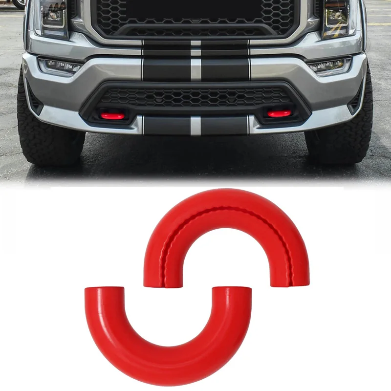 

2PCS Trailer Hook Cover tow truck Hook For Ford F150 2004-2025 Automotive External Accessories Red For Toyota Tundra 2017-2021