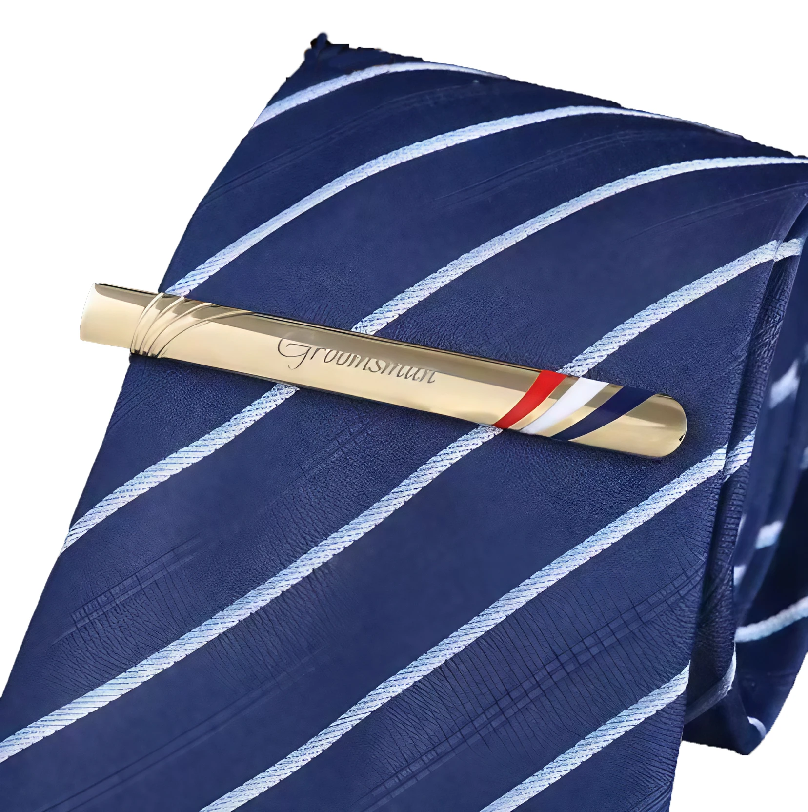 Custom Gold Tie Clip Wedding Groom Mens Jewelry Laser Engraved Name Clasp Clamp Father Favors Gifts