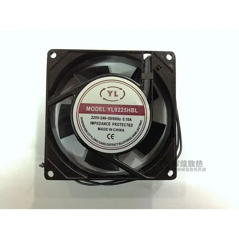 

YONG GANG YL9225HBL AC 240 В 0,1 А 90x90x25 мм 2-проводной охлаждающий вентилятор для сервера