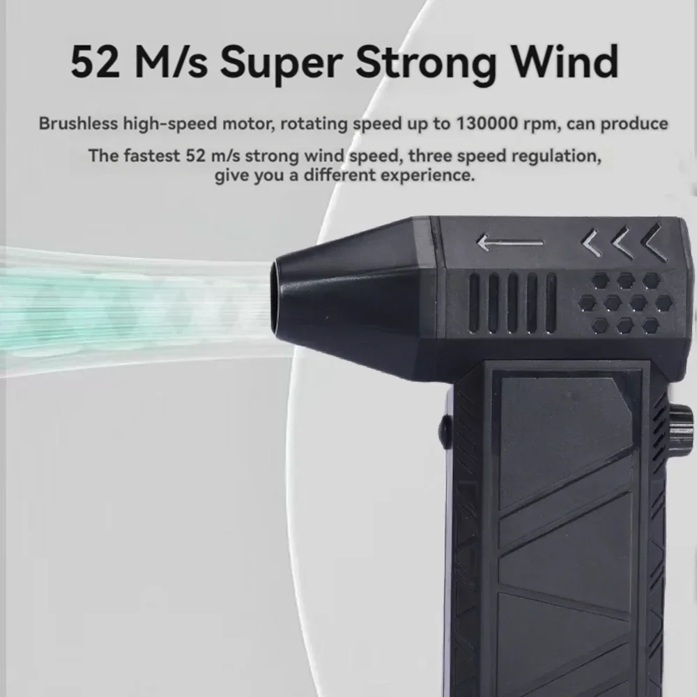 Imagem -05 - Outdoor Turbine Brushless Blower Mini Super Power Turbo Fan Wireless Air Blower Mini Turbo Violent Fan Powerful Air Blower