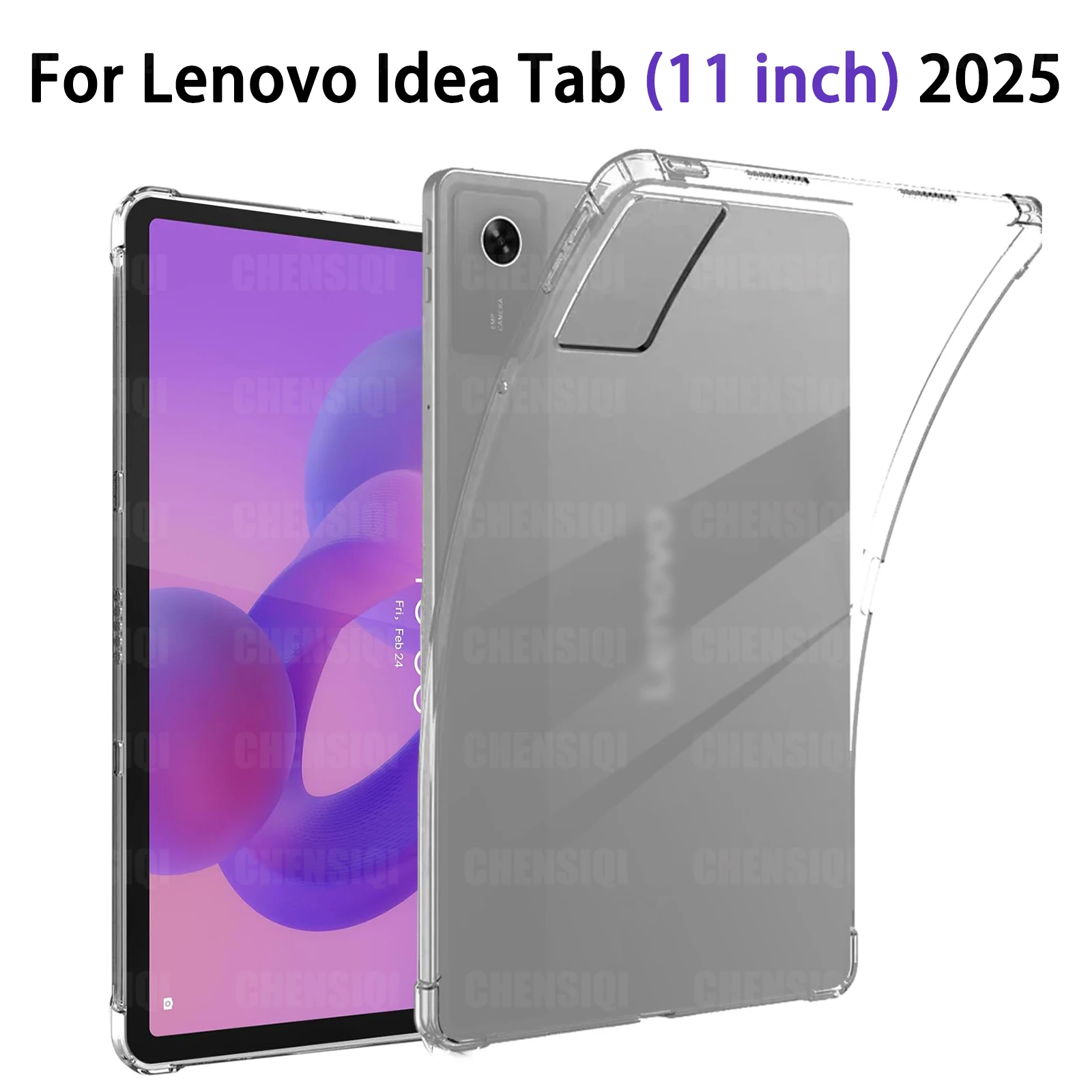Transparent Case for Lenovo Idea Tab (11 inch) 2025 Airbag Drop Protection Flexible TPU Silicone Shockproof Tablet Cover