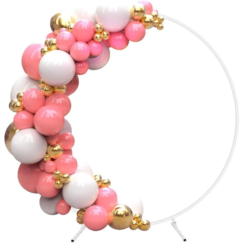 

6.6ft Round Backdrop Stand, Stable Circle Balloon Arch Frame, Metal Circle Arch Stand