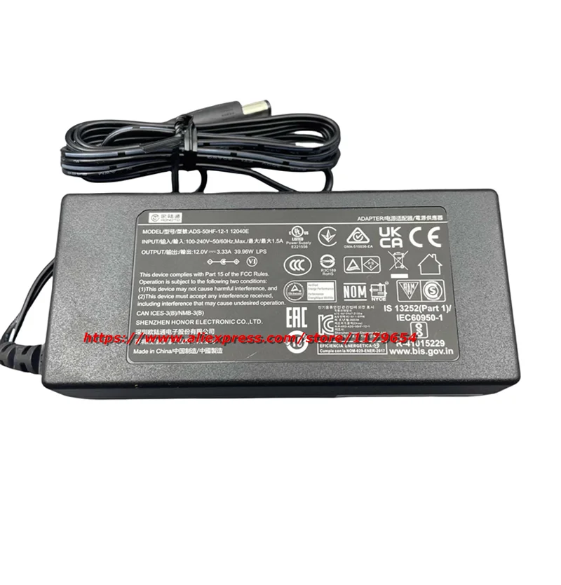 Genuine HOIOTO ADS-50HF-12-1 12040E AC Adapter Charger 12V 3.33A 40W ADS-40SI-12-4 12040E-H For Hikvision Power Supply 5.5*2.1mm