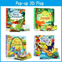 Książki Usborne Pop Up 3D Flap Picture angielskie książeczki dla dzieci dla dzieci czytanie aktywności książka na dobranoc Toddlers prezenty zabawki Montessori