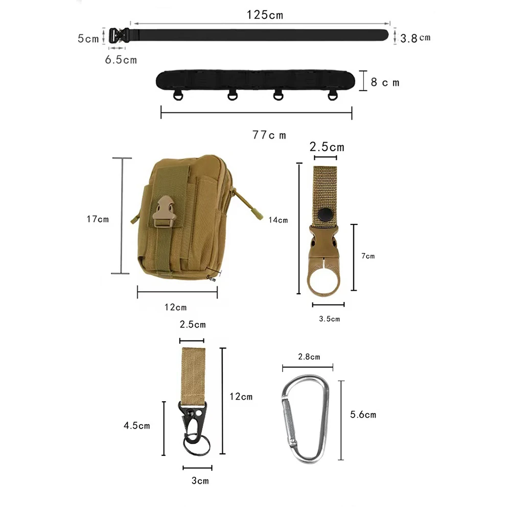 Multi Functionele Airsoft Tactische Riem Set Hoge Kwaliteit Legering Gesp Molle Nylon Special Forces Cambat Riem Cs Apparatuur AF019