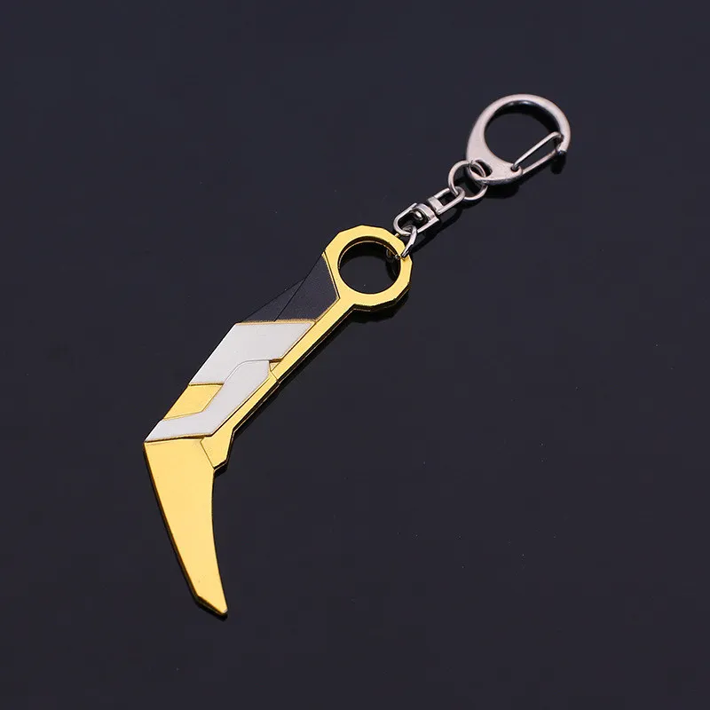 Valorant Game Peripheral Alloy Pendant Purple Gold Claw Knife Axe Keychain Metal Model Ornament For Fans Collection