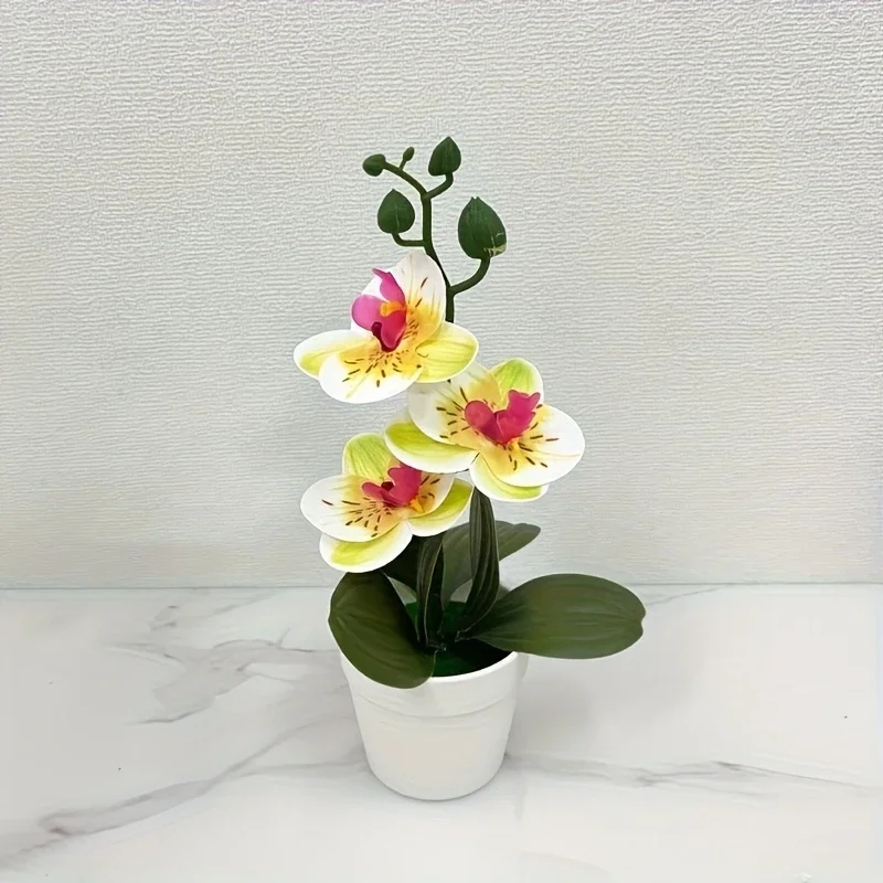 Künstliche Orchidee, Heim-/Bürodekoration - Dekoration für Wohnzimmer-Esstisch, Eingangsbereich-Blumendekoration, nicht leicht zu verblassen – Detail 14