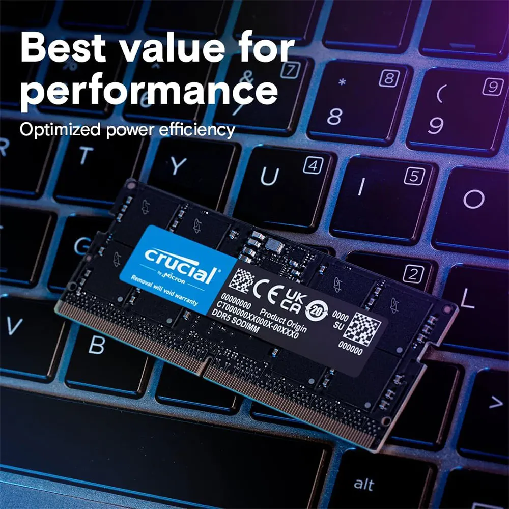 Crucial Memoria DDR5 Laptop RAM 8GB 32GB 16GB 4800 5600MHz Memory SODIMM 1.1V 262Pin PC5-44800 38400 Notebook DRAM For Intel&AMD view 3