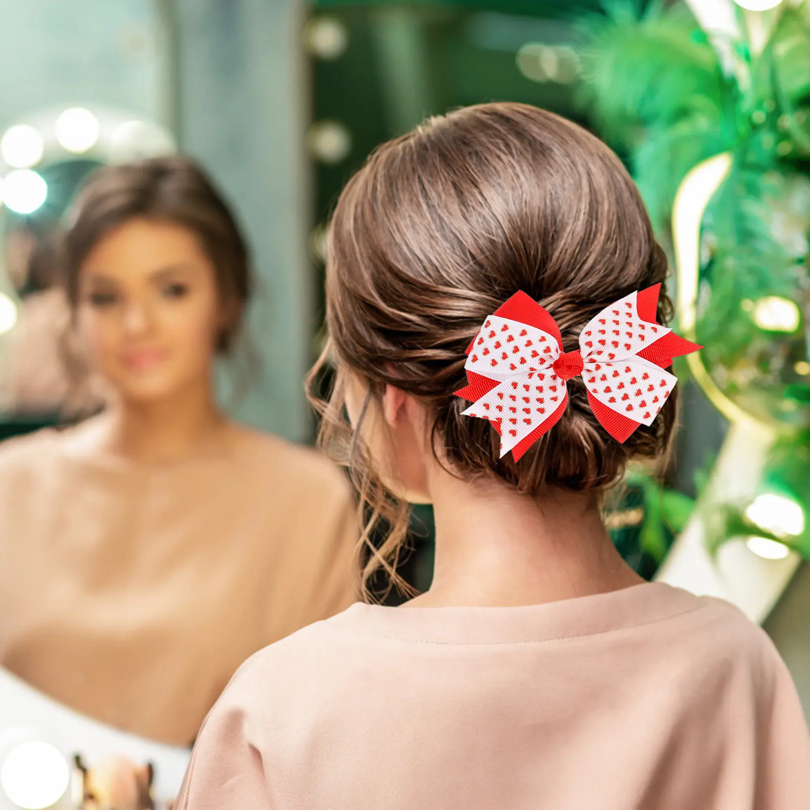 3Pcs Bow Hairpins Exquisite Lightweight Portable Daily Hair Clips Perfect Valentine Day Gifts Fashion Bow Hair Accessories