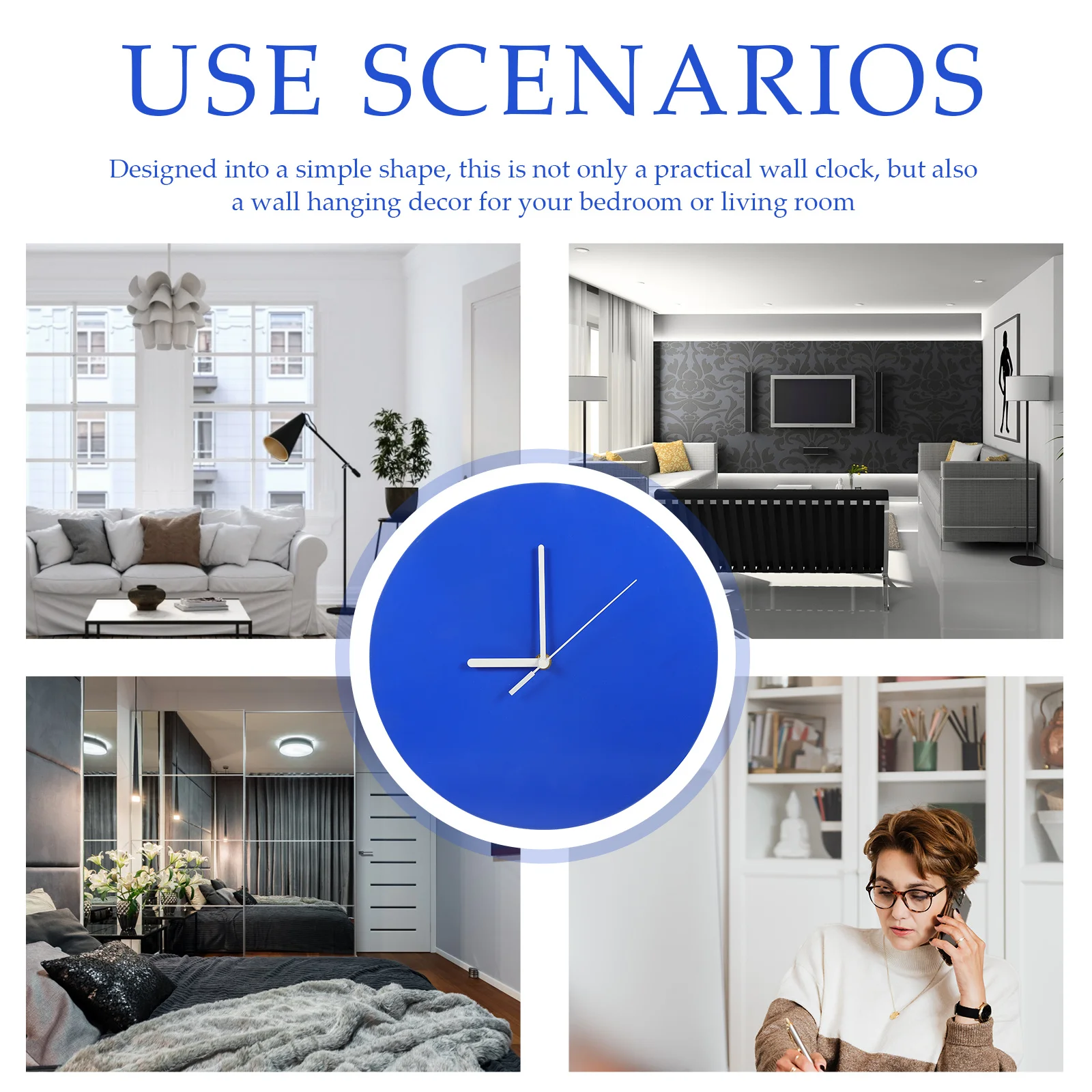 

Silent Wooden Wall Clock Non-Ticking Decorative Hanging Clock for Home Office Classroom Style Time Teller