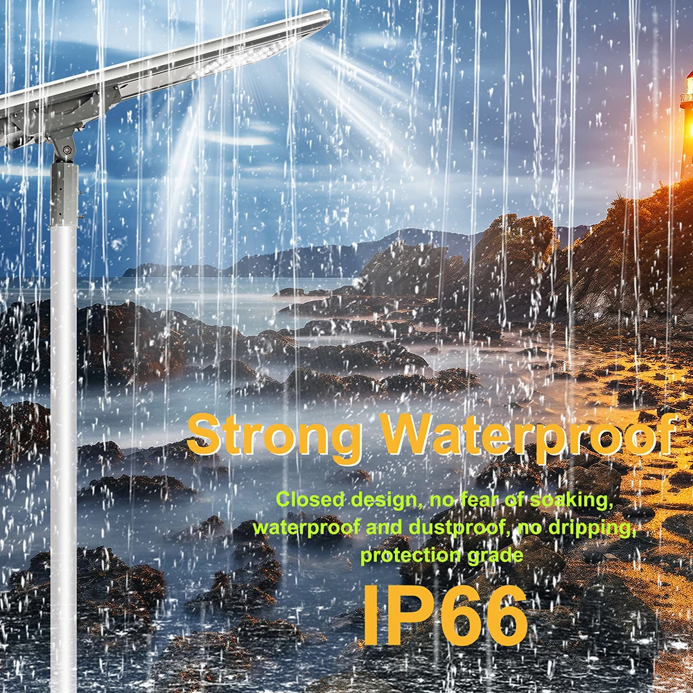 Solar LED Street Light Road 100W Smart Remote Control IP66 Waterproof Aluminum CE RoHS Certified Outdoor Lamps