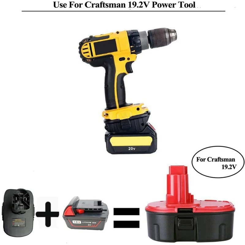 USB Battery Adapter DM18GL For Dewalt 20V For Milwaukeee 18V Convert To For Craftsman 19.2 Volt Lithium-Ion Battery