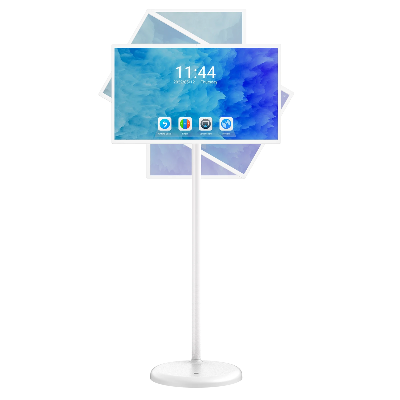 MWE 32 inch portable smart monitor on wheels, 2K smart touch screen with Android OS, 8H video playback time