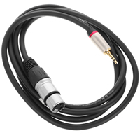 1pcs Audio Line Mini Xlr Female to 3.5mm Stereo Cable Black Nickel Plated Plug for Guitar Cables Audio Splitter Xlr Adapter