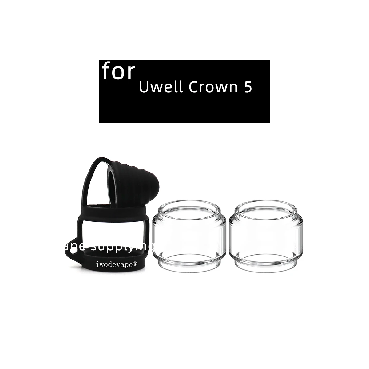 Replacement Bubble Glass Tube Tank With dust cap for Uwell Crown 5 Tank