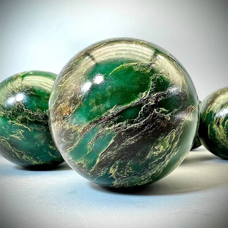 Exuberant Verdite Sphere Gifts African Green Jade Gemstone Globe Polished Round Natural Rare Mineral Emerald Quartz Crystal Ball