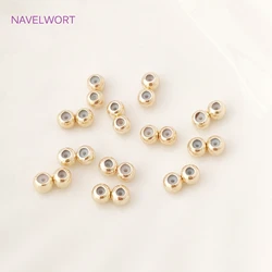 Supplies For Jewelry 18K Gold Plated Position Beads Insert Silicone,  Round Twin Beads DIY Jewelry Making Findings Components