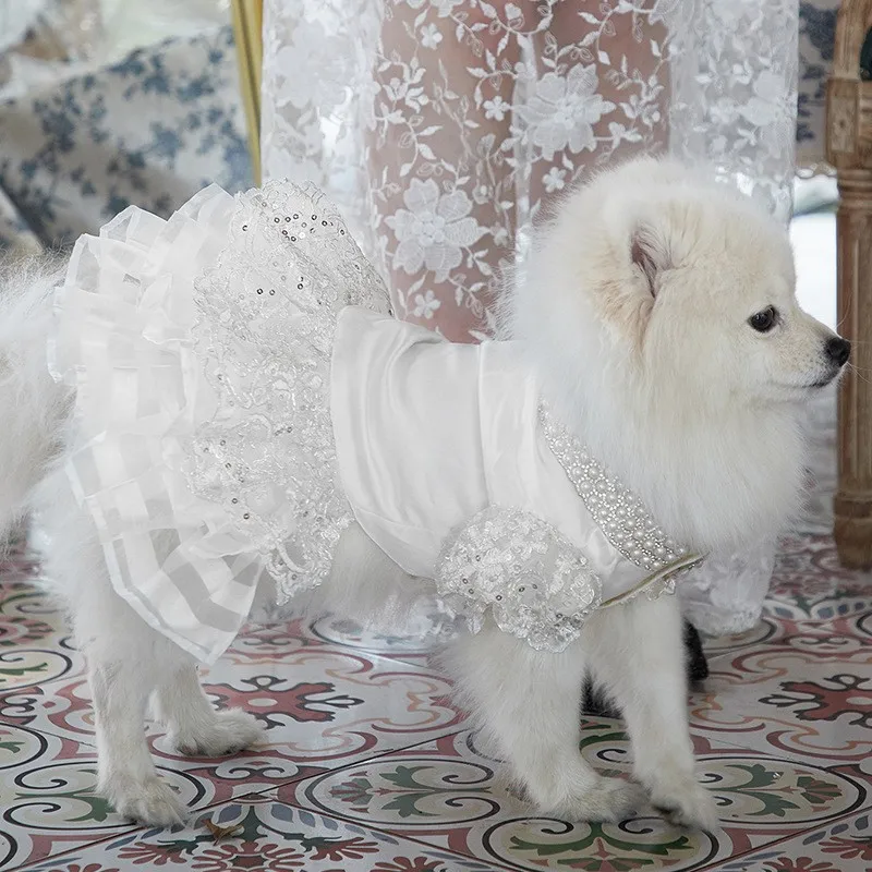 Luxury Princess Pet Wedding Dress, Dog Clothes, Cat Dress, Puppy Skirt, Pet Tutu Skirt, Bride Costume Supplies, XS to XL