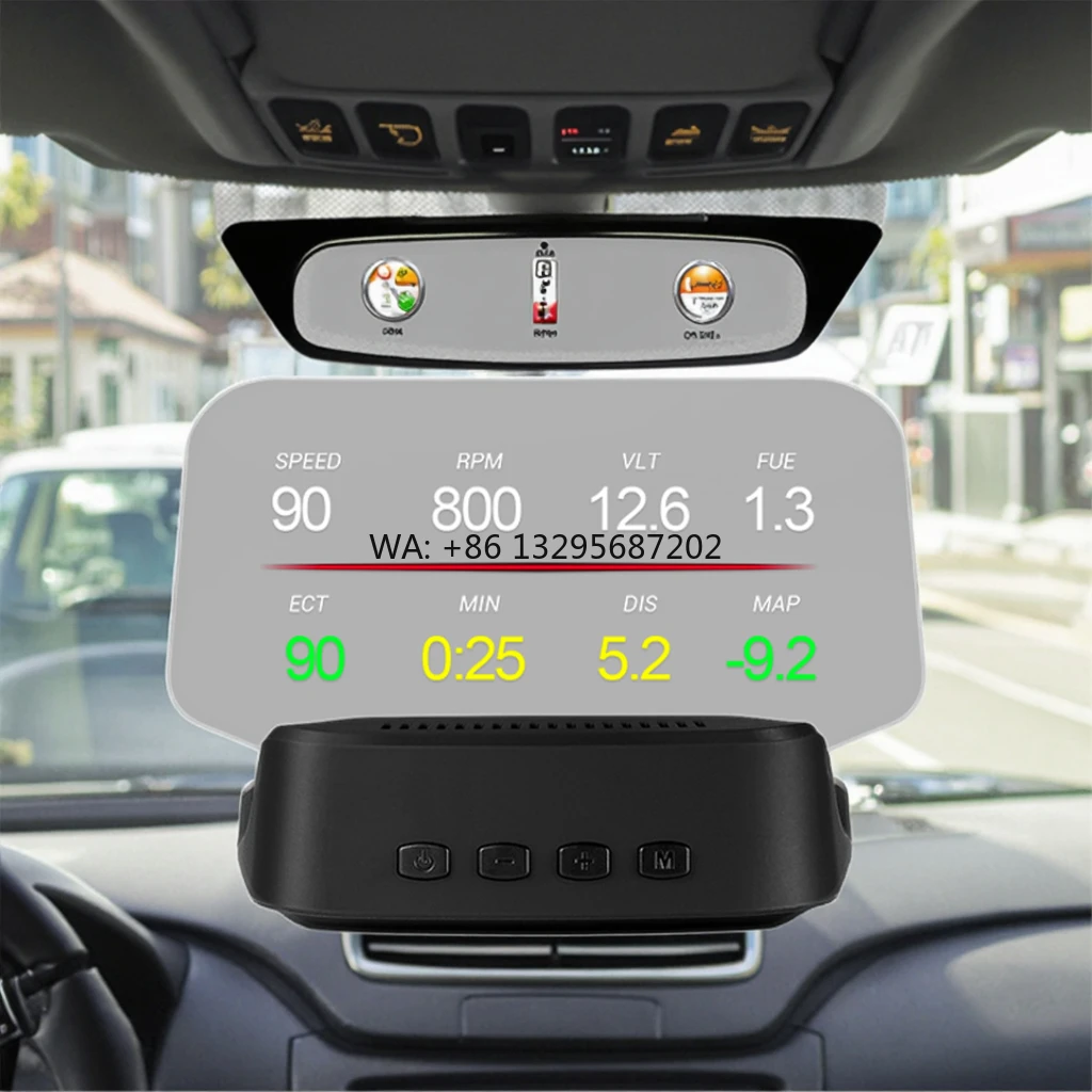 

New Hot Sell C2 Gps Speedometer Car Electronic HUD Tpms Display 2 Gauge& Gps Navigation Style Auto Diagnostic Tool Display