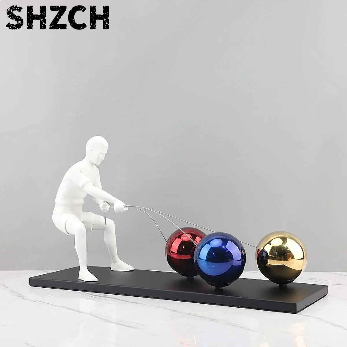 Modern Simple Abstract Balloon Ball Figure Resin Sculpture Eco-Friendly Home Decor