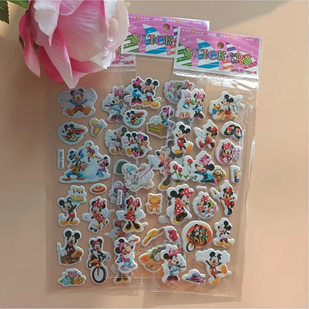 Disney Anime Mickey Mouse Stickers Princess Stitch Minnie Stickers DIY Computer Phone Case Guitar Cute Children Stickers Gifts