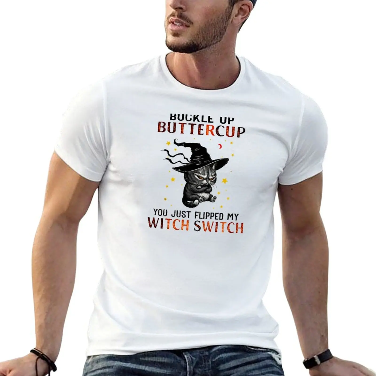 Mad Kitty T-Shirt Basic Plain Short Sleeve Crew Neck Tee
