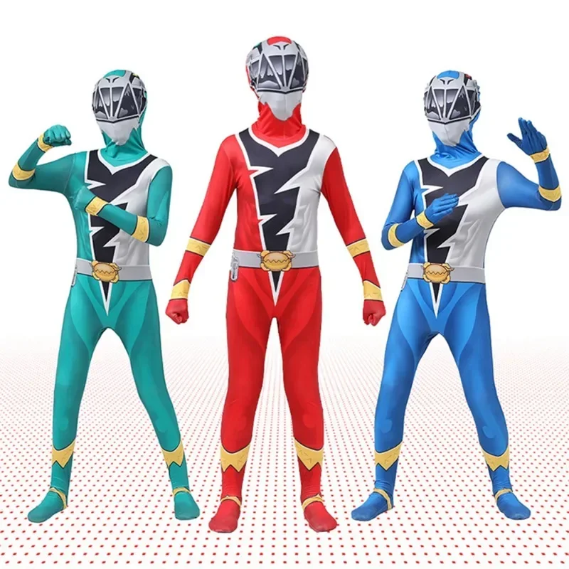 Adult Superhero Power Samurai Rangers Fantasia Cosplay Costume Morpher Mighty Jumpsuit Carnival Party