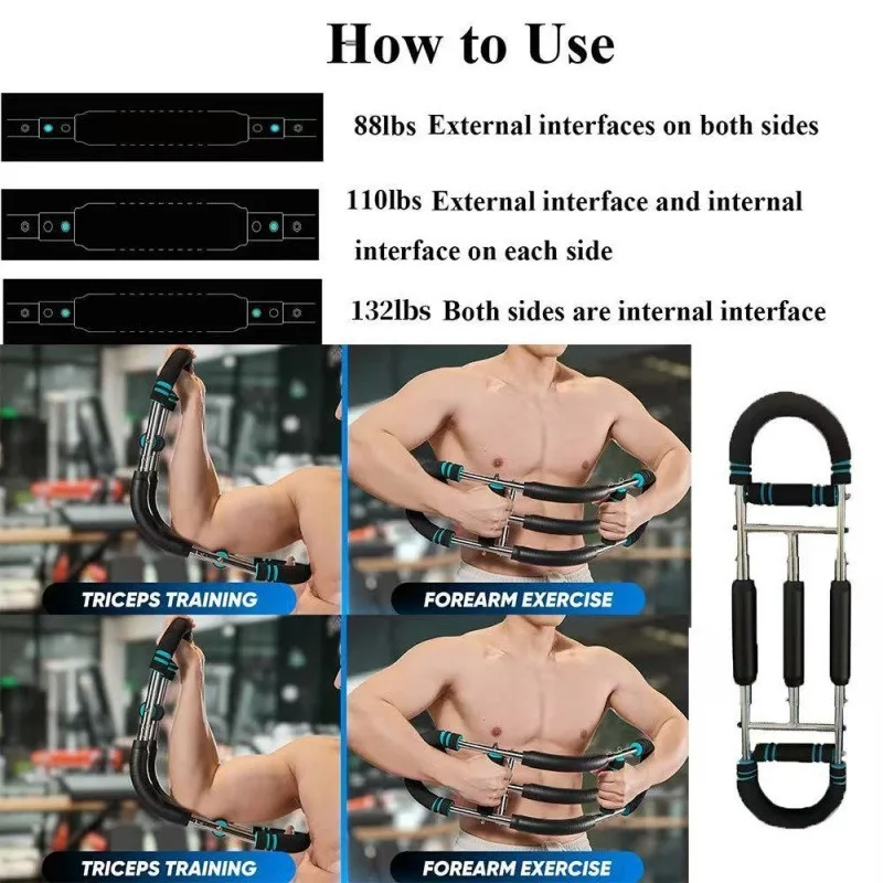 Three Level Arm Strength Device with Adjustable Spring Tension, Popular Exercise and Fitness Equipment, Hand Gripper Strengths