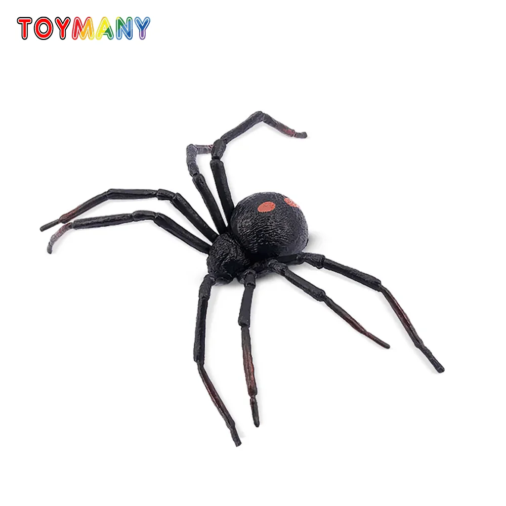 Toymany 시뮬레이션 블랙 위도우 거미 파충류 동물 모델 장난감, 미니 피규어 인형, 액션 피규어 장난감, 어린이 선물