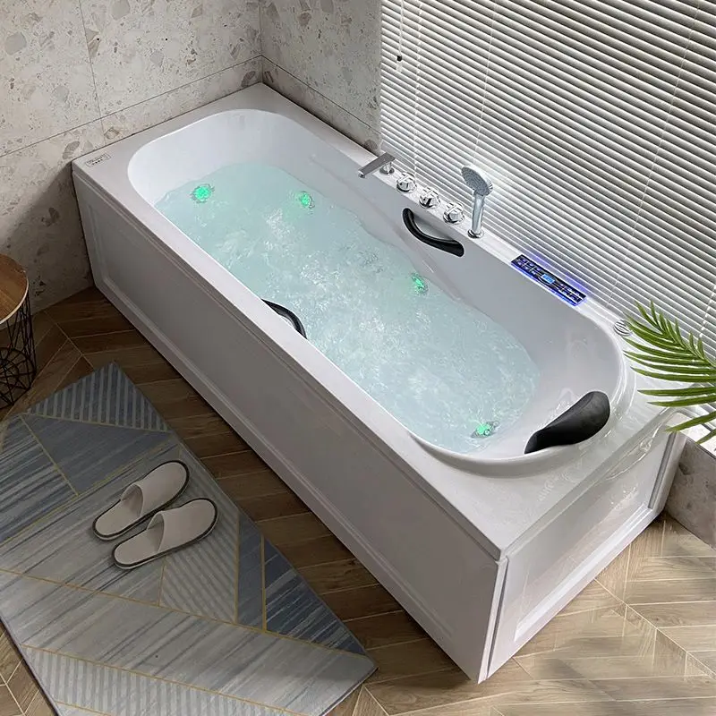 Thickened acrylic bathtub, small adult bathtub, surfing massage thermostatic heated bathtub