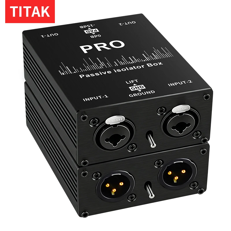 For Microphone Mixer Live Broadcast Common Ground Filter XLR 6.35mm Permalloy Audio Isolator Current Noise Eliminator
