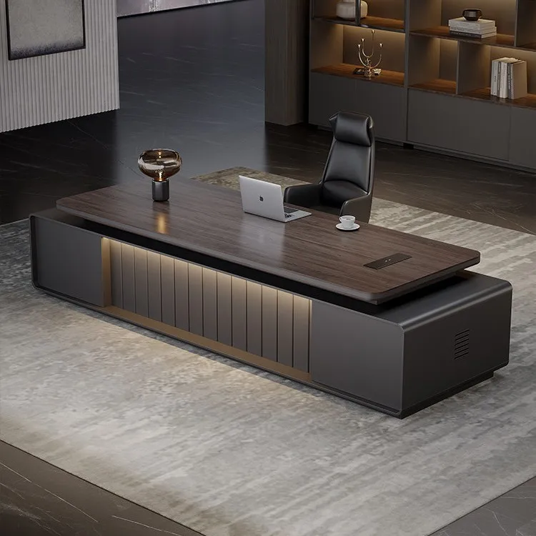 HYS Boss Desk President Desk and Chair Combination Light Luxury Boss Desk Simple Modern Manager Leadership Office