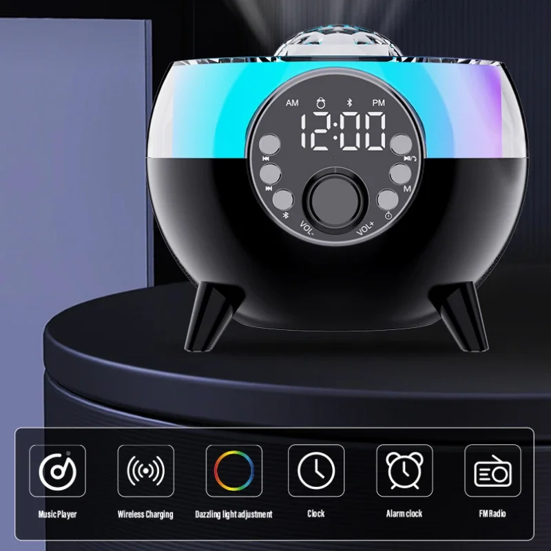 

Dreamy Colored Starry Sky Ceiling Lights RGB 360 Degree Surround Sound High Fidelitywireless Wireless Charging Bluetooth Speaker