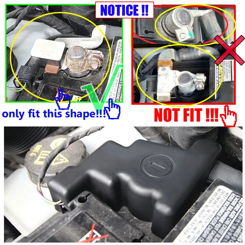 Battery Batteries Negative Electrode Pole Terminal Cover Tray For Skoda KODIAQ VW Golf 7 MK7 Passat B8 variant Estate 2013-2018
