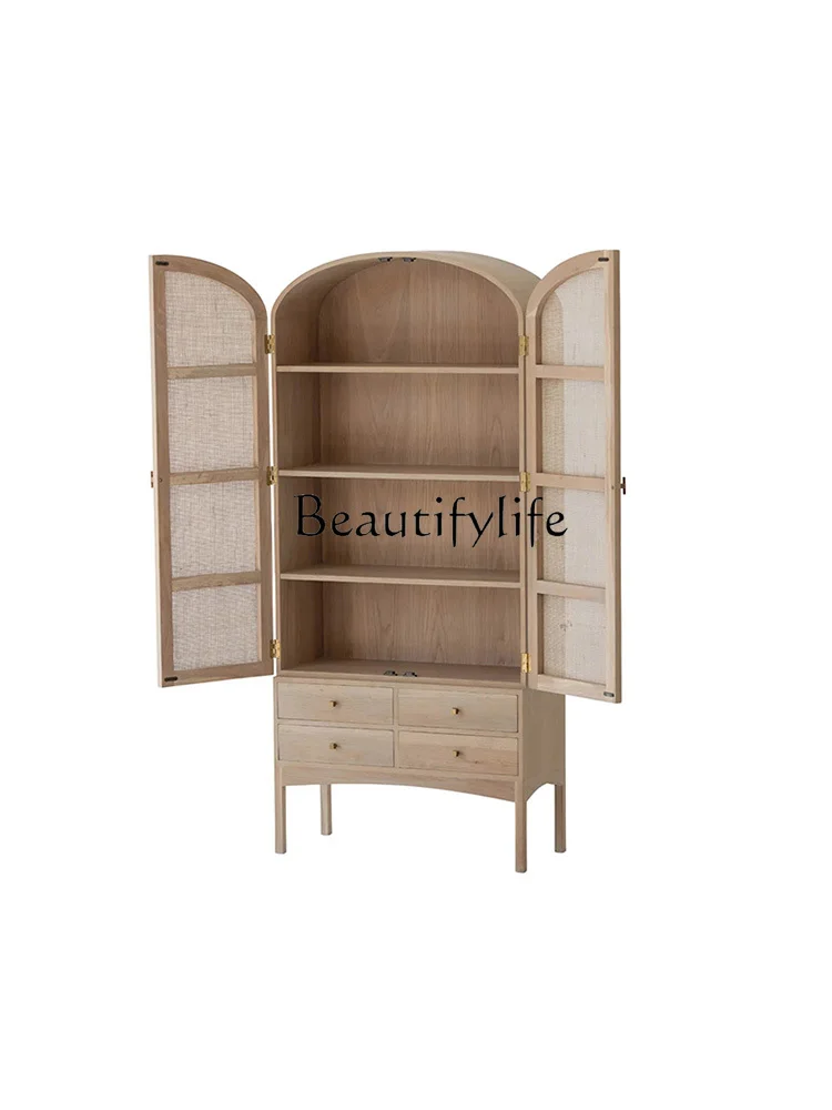 Nordic Retro Massief Houten Locker Designerkast