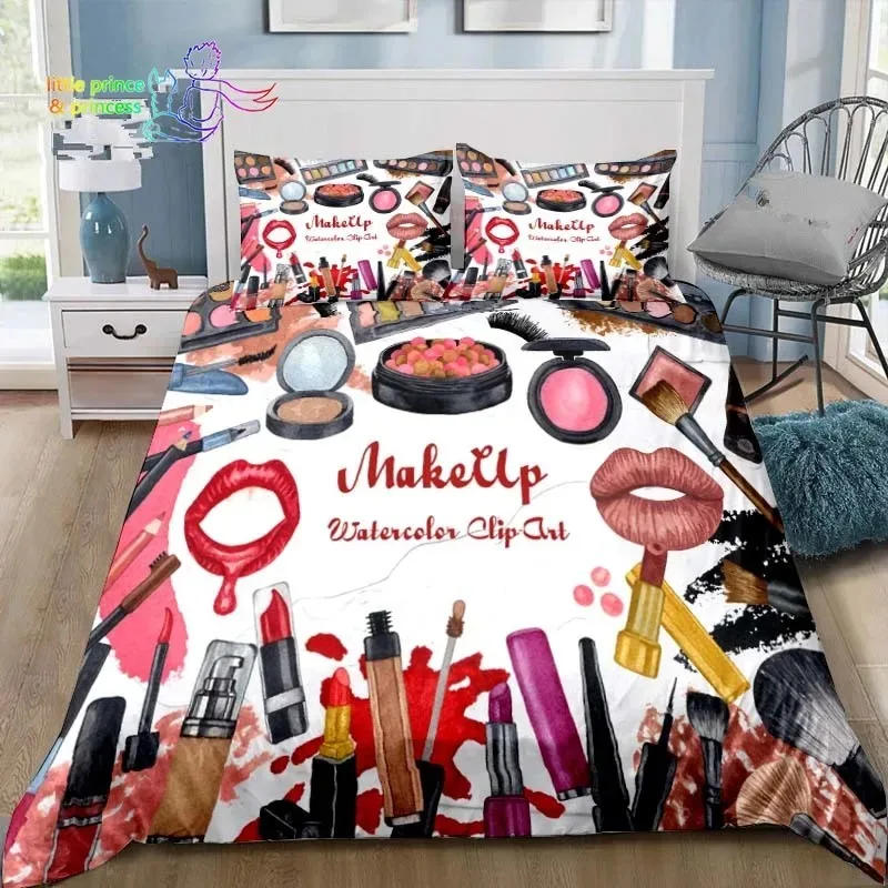 

Nordic Cosmetic Fashion Girl Perfume Comfortable Duvet Cover Pillowcase Bedding Set Children Bedroom Decoration Home Textile