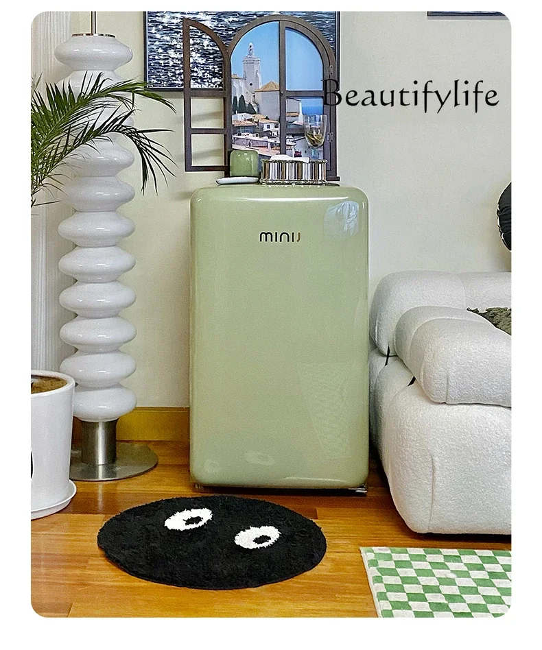 Retro Refrigerator Household Small Mini Bedroom Office Freeze Storage Mechanical Thermostat