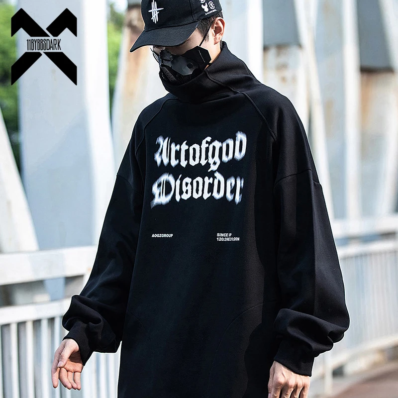 Men Turtleneck Sweatshirts 2024 Mens Oversized Pullover Letter Printed Hip Hop Streetwear Harajuku Loose Sweat Shirts Hoodies