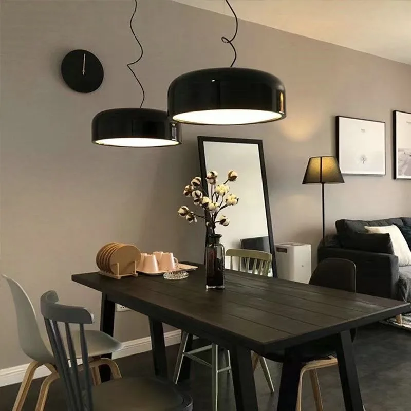 

Smith pendant light restaurant creative designer living room study black circular bedroom Italian minimalist pendant light