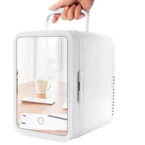 Mini dual use fridge for home, car, kitchen, portable mirror fridge, auto compressor, bedroom, camping, cooler, 12v, 220v, 4l 10 Main Sales Kitchen Refrigerator - №10