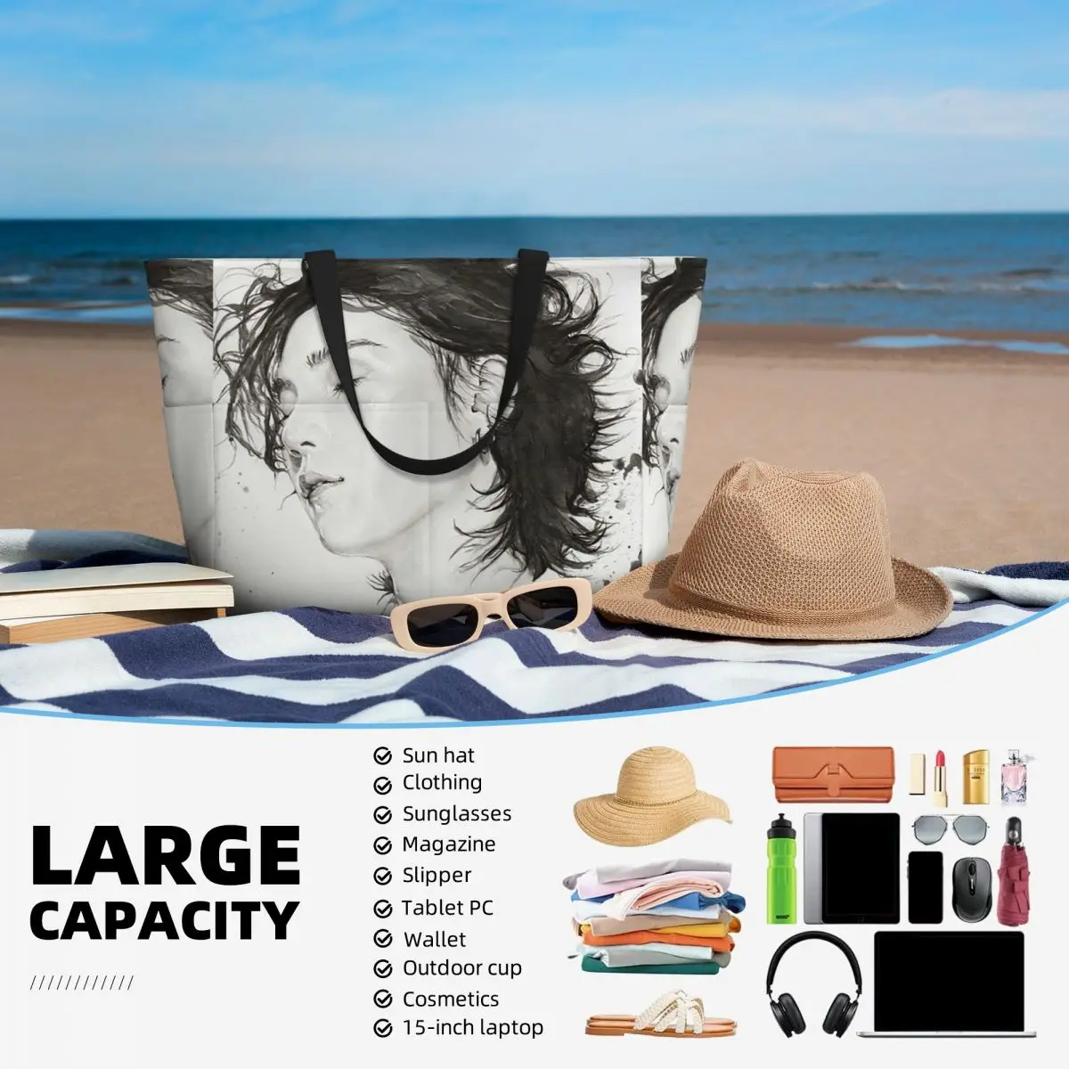 Agust D Set Me Free Beach Tote Bag Sport Gym Yoga Duffle Large Tote Bag Women Travel Bag Fitness bag