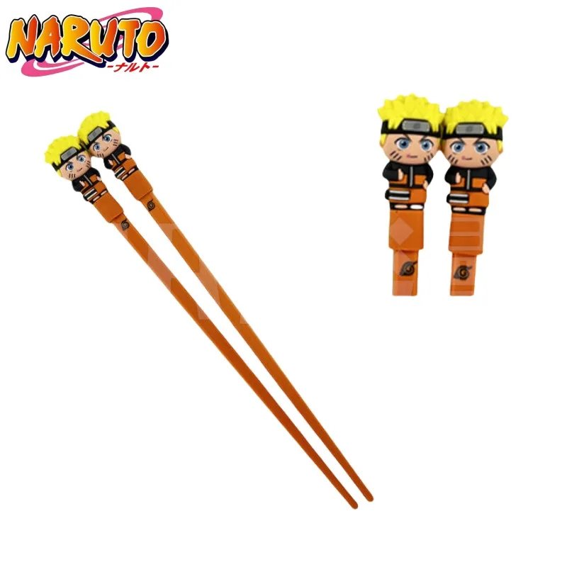 

New Naruto anime peripheral cartoon melamine chopsticks creative kawaii practice chopsticks cute anti-fall children's tableware