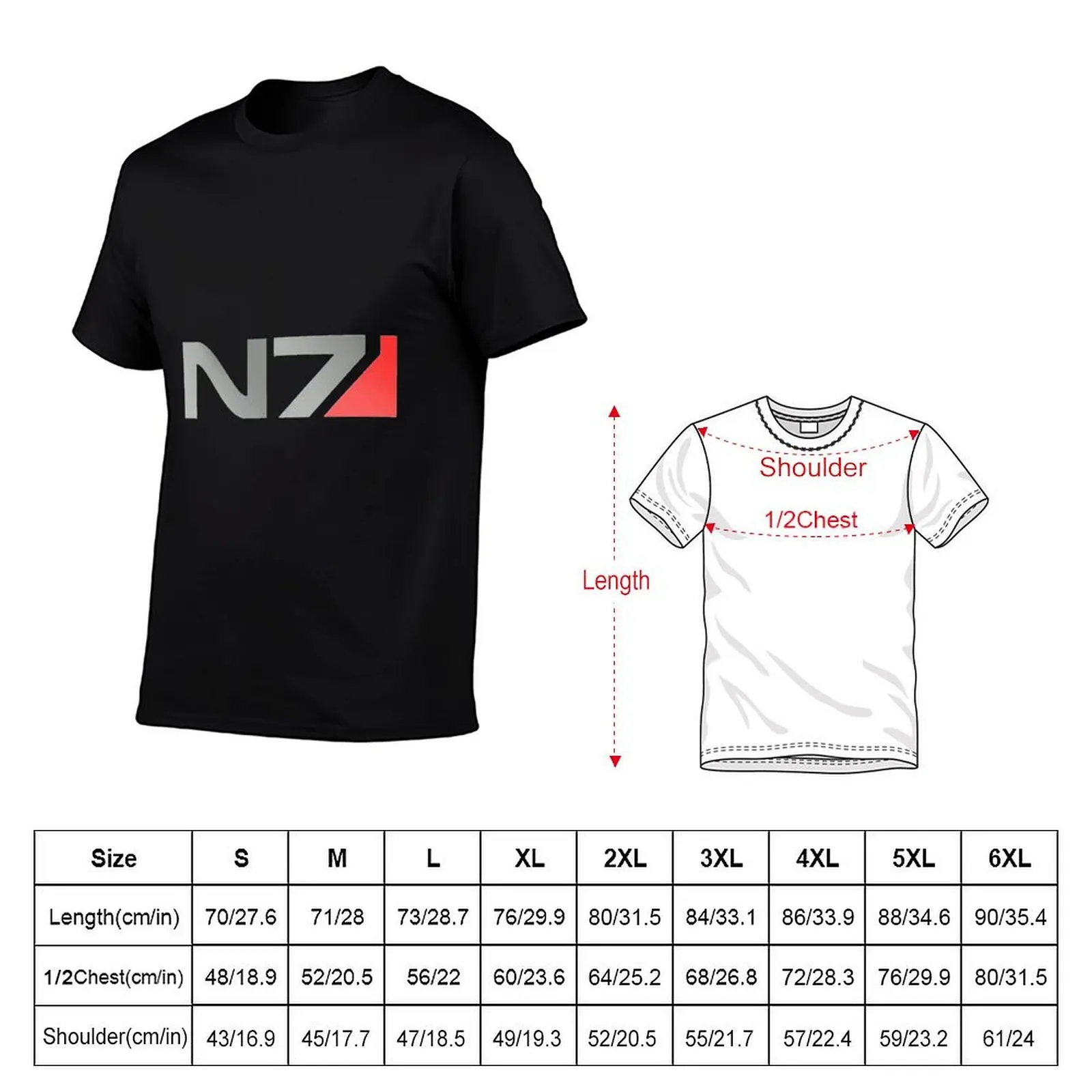 N7 Mass Effect Graphic T-Shirt Cool Feeling Summer Tee Shirt