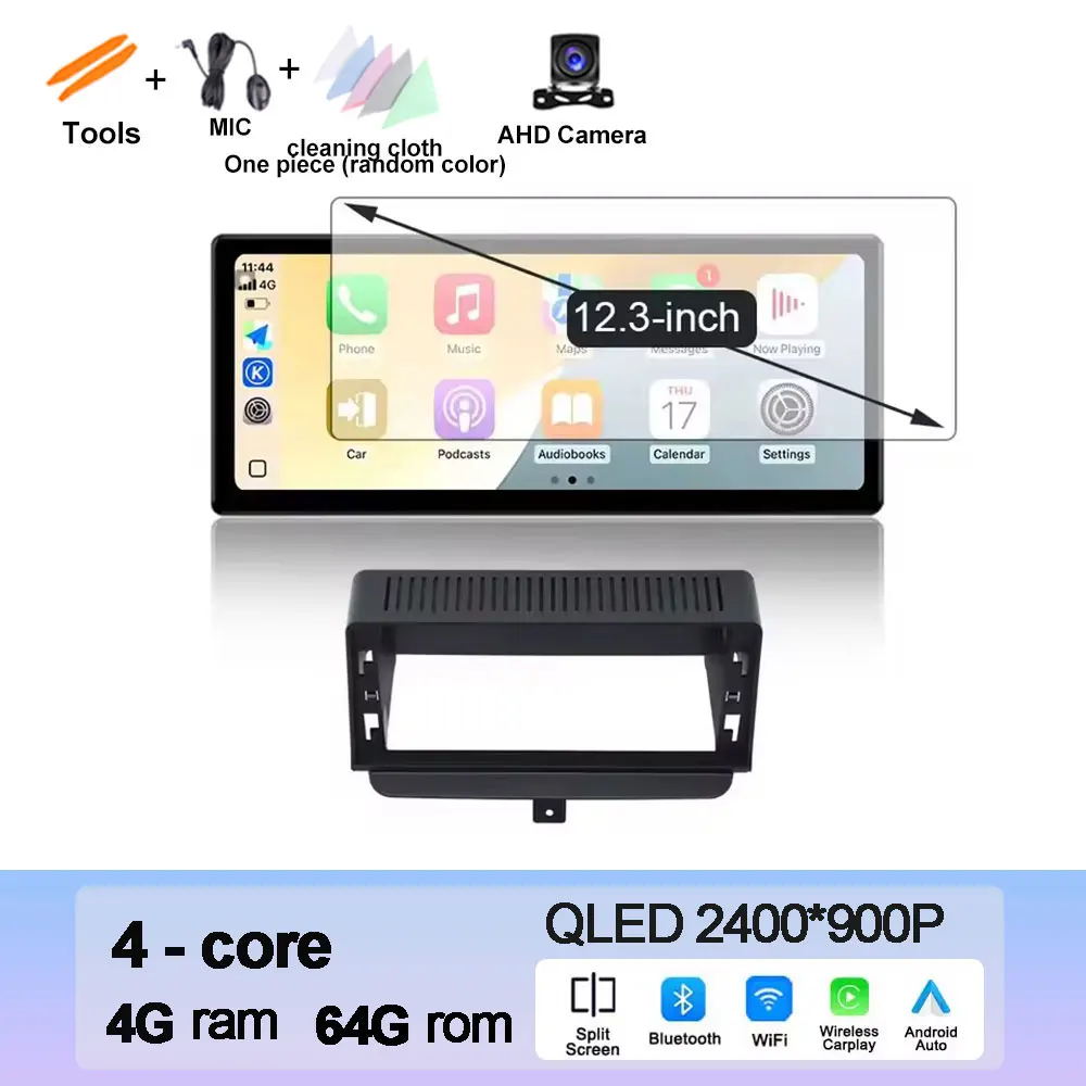 Draadloze CarPlay Voor Audi A1 2012-2018 Autoradio Multimedia Navigatie GPS Android 15 WIFI 4G LTE QLED touchscreen DSP Stereo - afbeelding 1