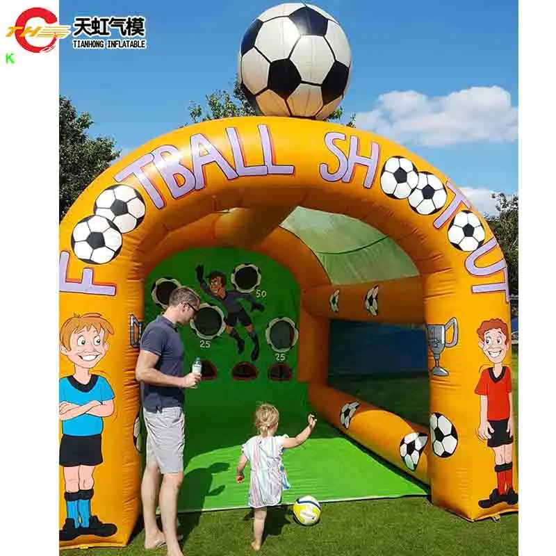 迅速発送 3x3x3m インフレータブル フットボール シュートアウト スポーツゲーム 屋外 ポータブル インフレータブル サッカー シューティング カーニバルゲーム