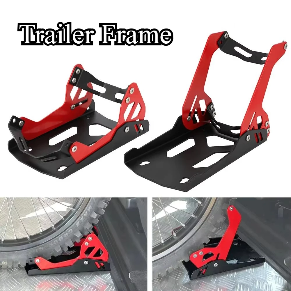 Motorcycle Trailer Heavy-duty IRON Front Wheel Stand wheel Chock Upright For Mount Trailer rack Parking Fixed Frame Dirt Bike