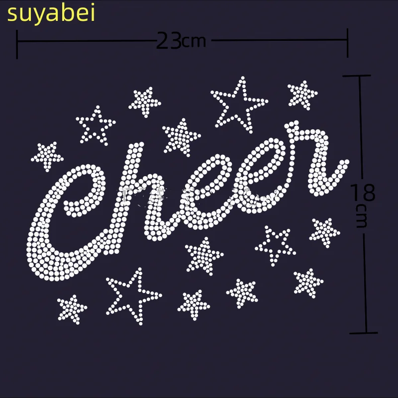 Big cheer star decor hot fix strass ferro su trasferimenti di cristallo design design pietra ferro su motivi di strass