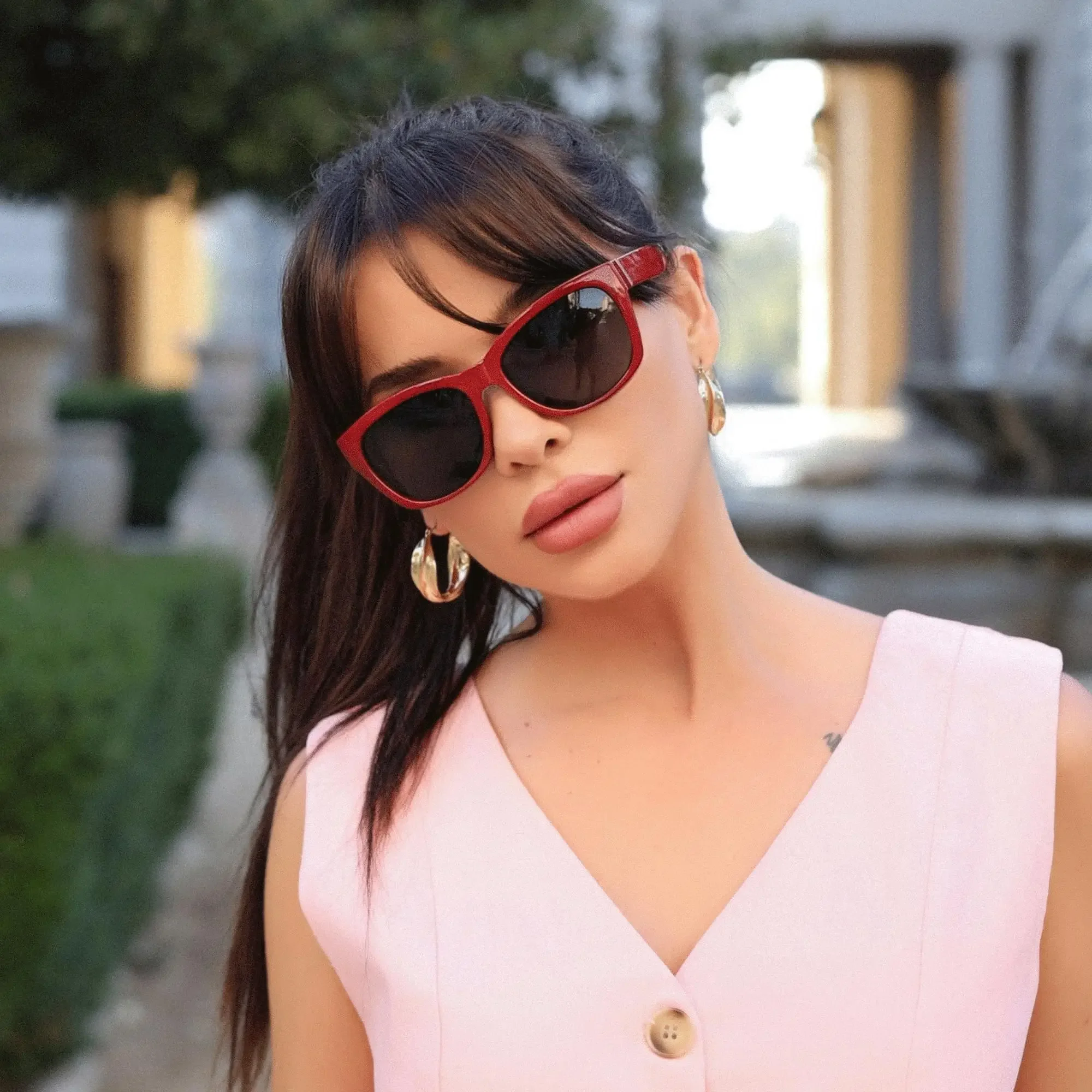 BLUEMOKY Modische Cat-Eye-Sonnenbrille für Damen, übergroß, polarisiert, UV400-Schutz, heißer Verkauf für den täglichen Strand